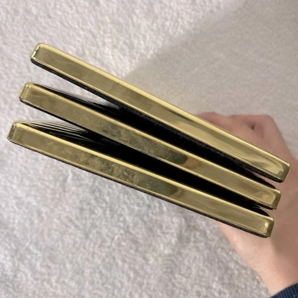 Vintage Gold Brass Tone Diagonal Ribbed Texture Picture Frames X3 - Picture 7 of 13